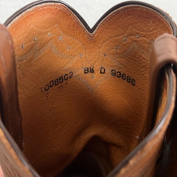 Lucchese 2000 Roper Western Boot in Peanut Brittle(medium brown) Men's 9.5 D - Picture 9 of 16